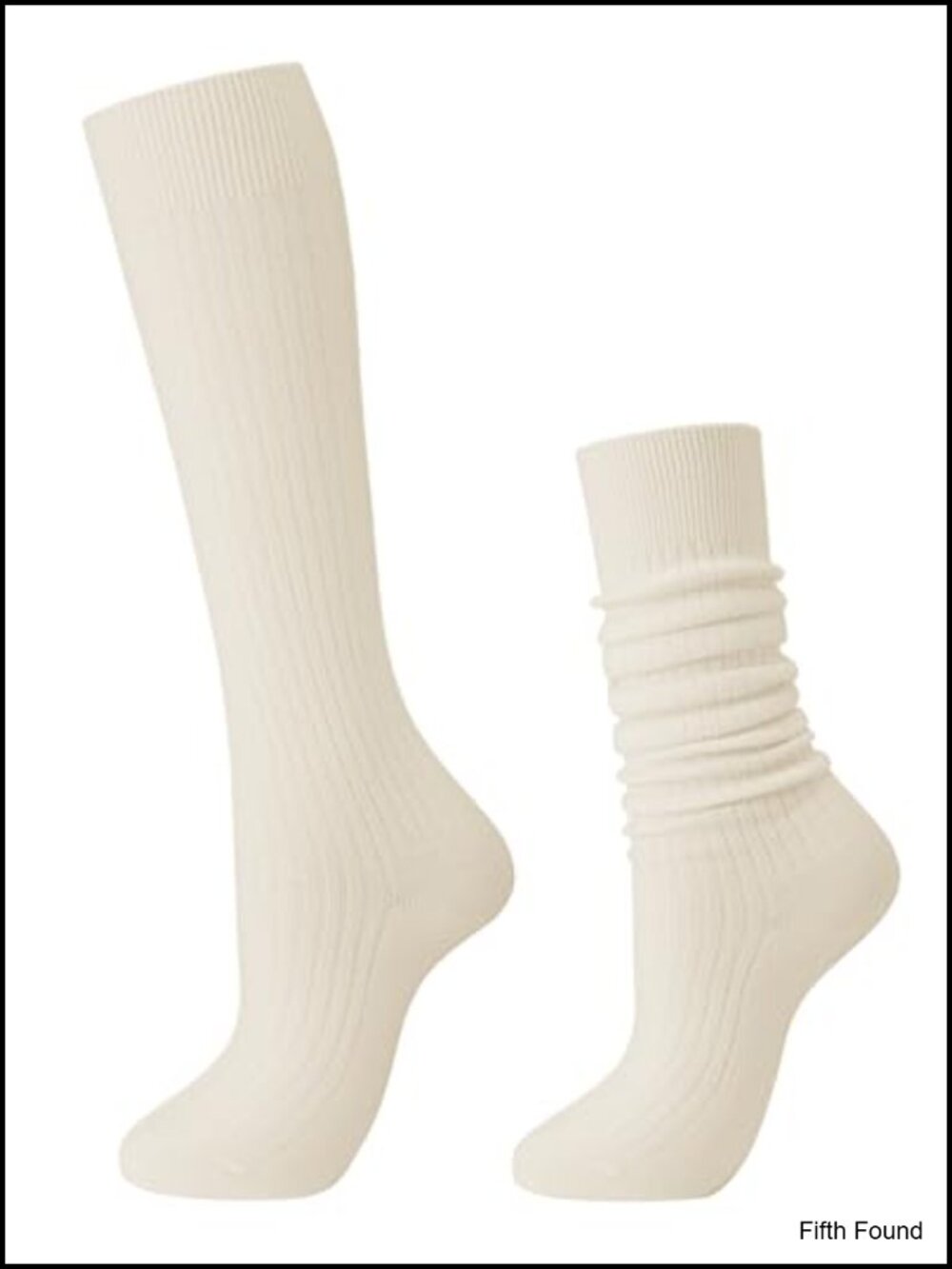 Ribbed Knit Knee High Socks One Size Slouch Winter Women's